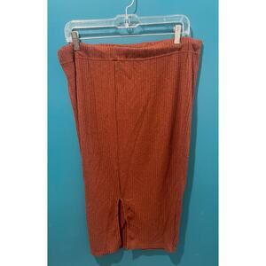 1XL SHEIN Curve Brown Knit Skirt with Split